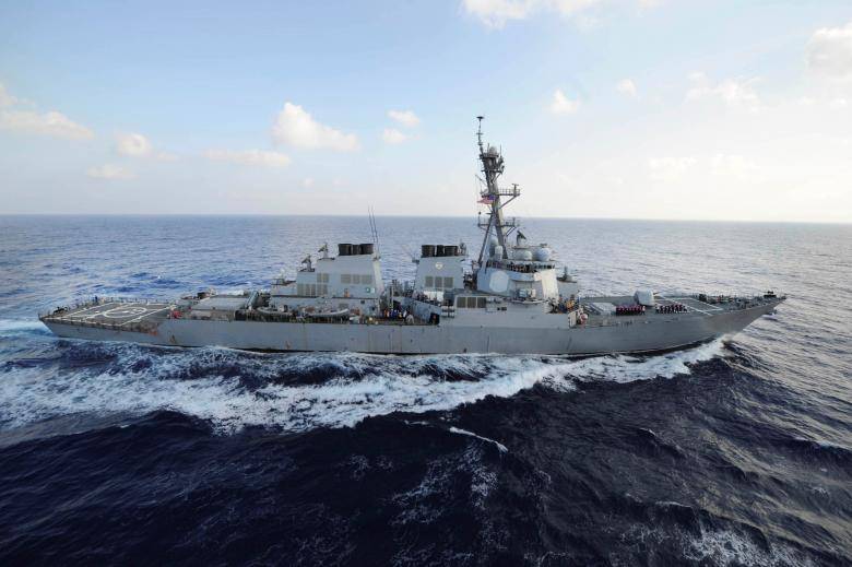 U.S. Navy destroyer fires warning shots at Iranian ships