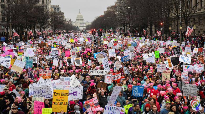 Women lead unprecedented worldwide mass protests against Trump