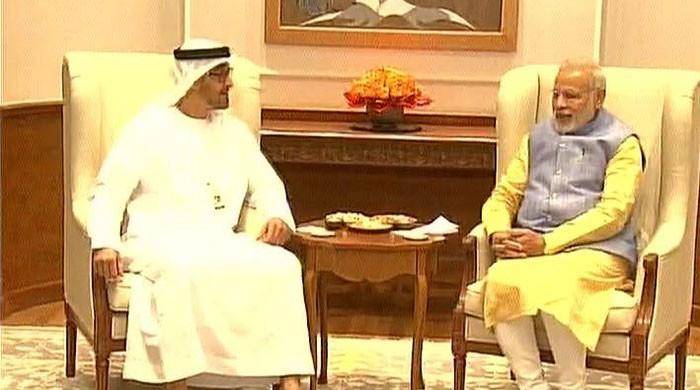 Abu Dhabi crown prince visits India, meets Modi