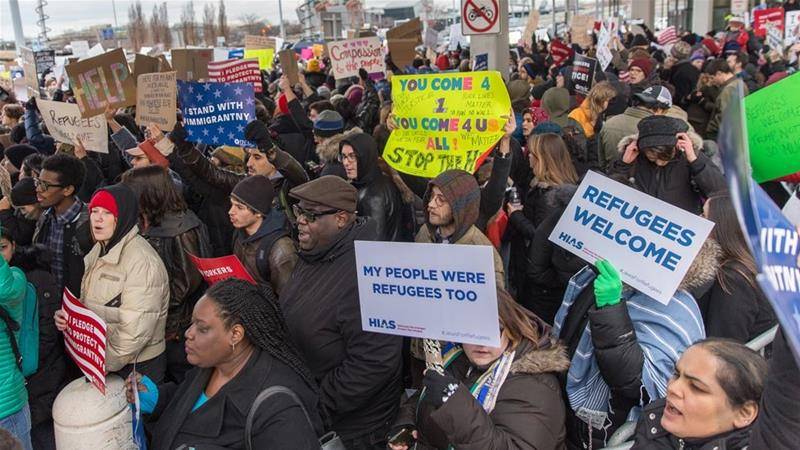 JFK airport protest over Trump's refugee ban