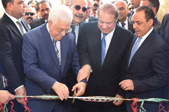 Palestine President and PM Nawaz jointly inaugurates Palestinian embassy in Islamabad