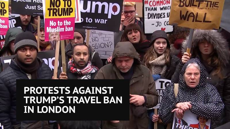 US, European roads flooded with protesters denouncing Trump’s travel ban