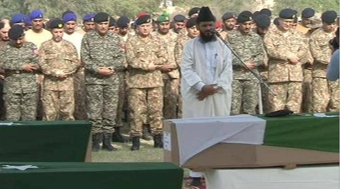 Funeral prayers held for soldiers martyred in DG Khan Operation