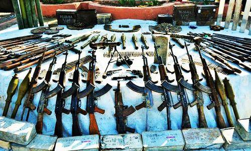 Huge cache of weapons recovered during intelligence operations: ISPR