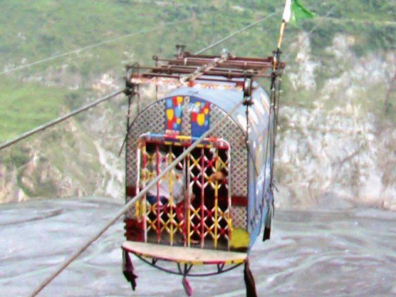 Cable car falls into river Swat leaving five dead