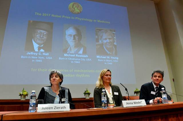 Three Americans win Nobel medicine prize for body rhythm work