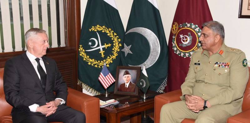 COAS Bajwa meets Mattis over Pakistan's concerns regarding India using Afghan soil