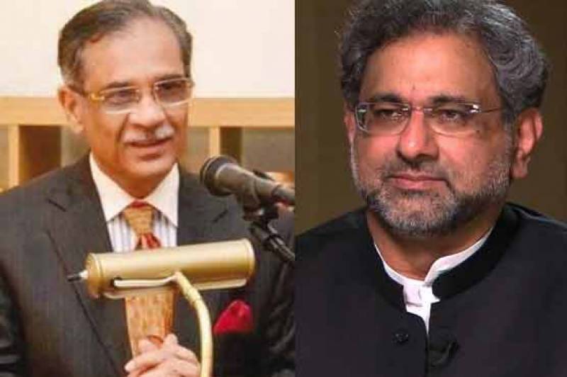 PM Abbasi calls on CJP Saqib Nisar