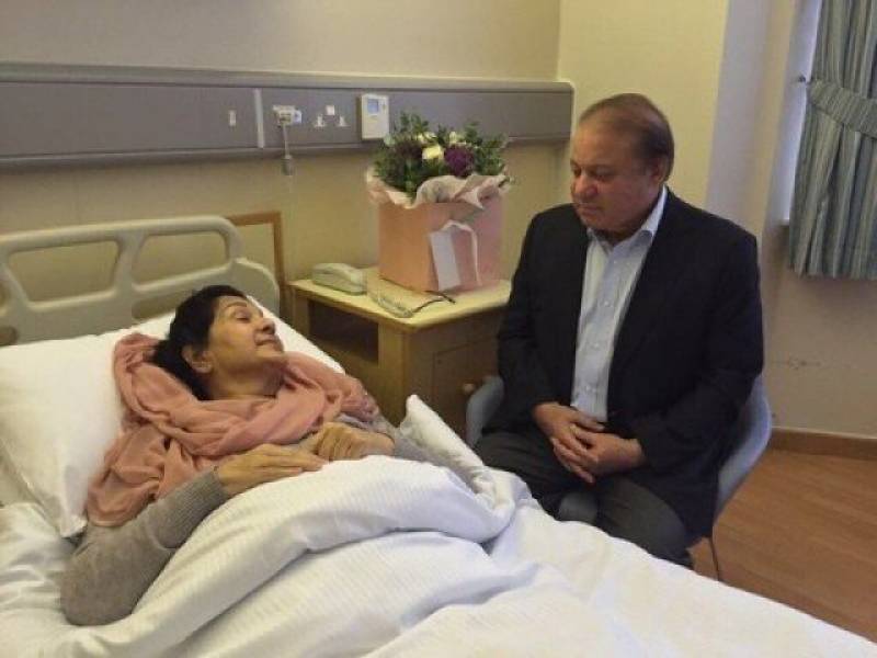 Begum Kulsoom's condition slightly better than before, says Nawaz