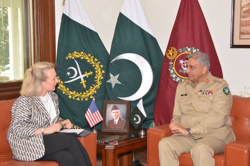 Alice Wells called on General Bajwa, discussed issues of mutual interest