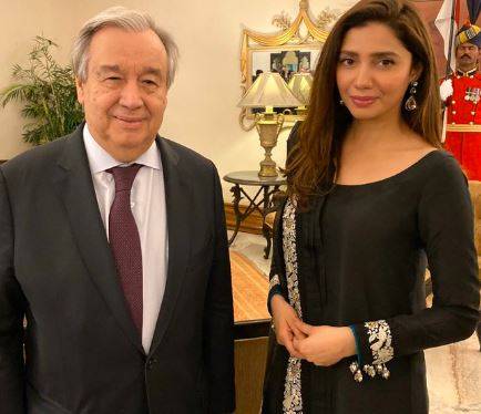 Mahira Khan meets UN chief Antonio Guterres