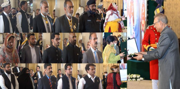 President Alvi confers civil awards on prominent personalities