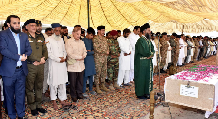 PM Shehbaz attends funeral prayer of Shaheed Captain Faraz Ilyas 