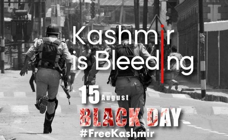 Kashmiris observe India's Independence Day as 'Black Day'