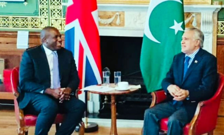 Deputy PM Dar, UK Foreign Secretary David Lammy discuss bilateral ties