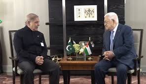 Shehbaz meets Mahmoud Abbas, reaffirms Pakistan's complete solidarity with Palestinians