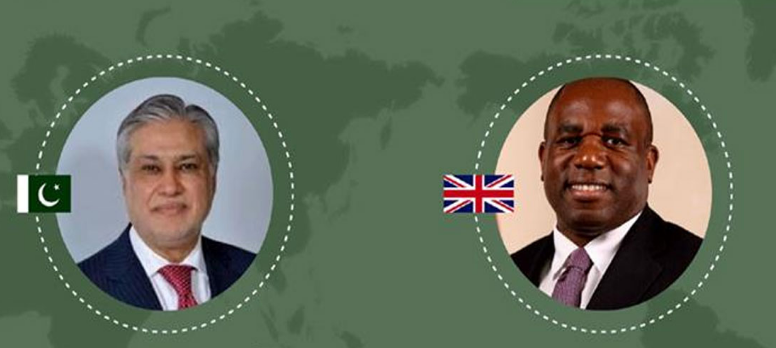 UK Foreign Secretary telephones DPM Dar, calls for restraint, de-escalation