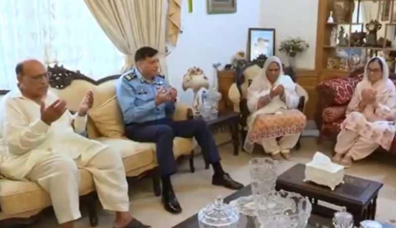 Air Chief visits residence of Shaheed Squadron Leader Usman Yousaf to offer condolences