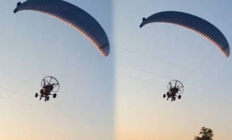 Paraglider crashing into high voltage wires, shocking video goes viral