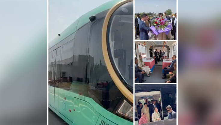 Punjab CM Maryam takes trial ride on first urban electric train in Lahore