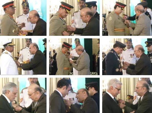 President confers civil, military awards to recognize contributions during Marka-e-Haq