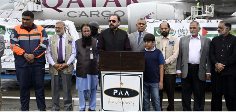 Pakistan dispatches 21st consignment of humanitarian aid to Gaza