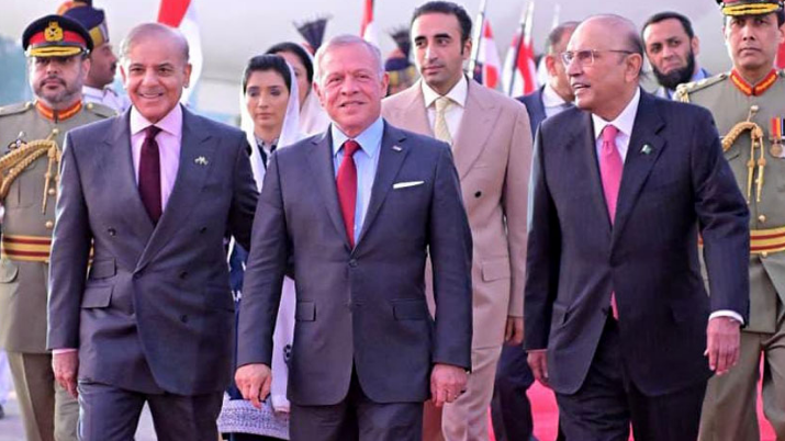 Jordan's King Abdullah II in Pakistan on two-day visit