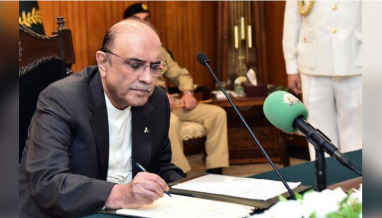 President Zardari signs Armed Forces amendment bills into law