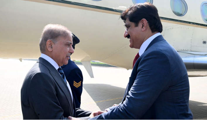 PM Shehbaz arrives in Karachi on day-long visit