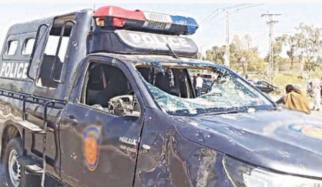 Five cops martyred as gunmen open fire on police van in KP’s Karak