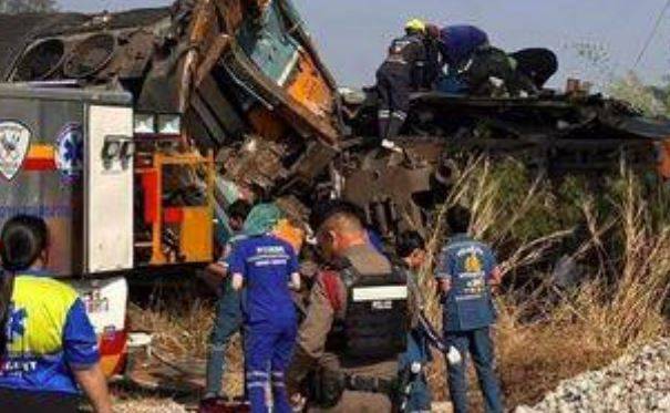  At least 32 killed, dozens injured as crane falls on train in Thailand