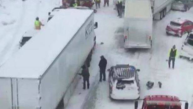 Severe snowstorm in Michigan causes over 100 vehicle pile-up
