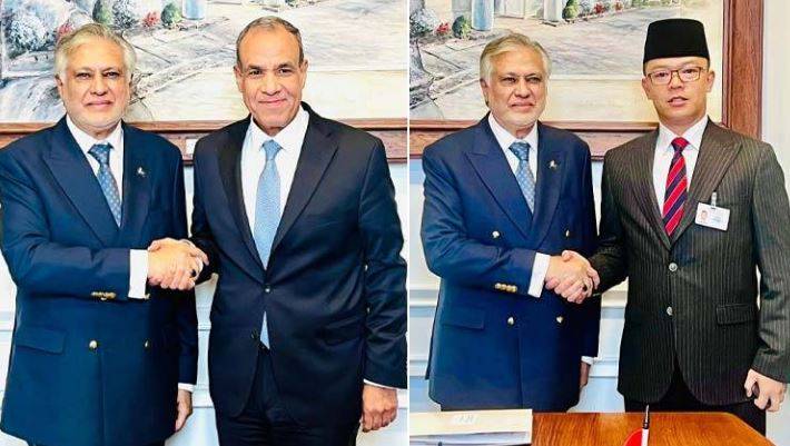Ishaq Dar meets Indonesia, Egypt delegations at UNSC, discusses Gaza situation