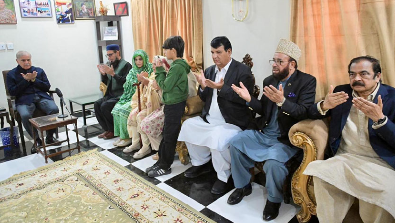PM Shehbaz visits residence of martyred Lt Col Shahzada Gul Faraz to offer condolences