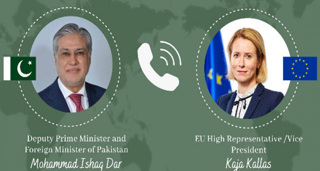 DPM Dar, EU vice president discuss regional and international developments