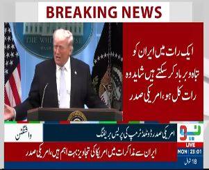Iran could be destroyed in a single night, maybe as soon as tomorrow: Trump