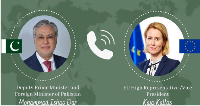 In phone call with DPM Dar, EU VP Kaja Kallas lauds Pakistan's role in facilitating US-Iran negotiations 