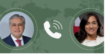 In phone calls with DPM Dar, FMs of Kuwait and Canada laud Pakistan's role in facilitating Islamabad talks