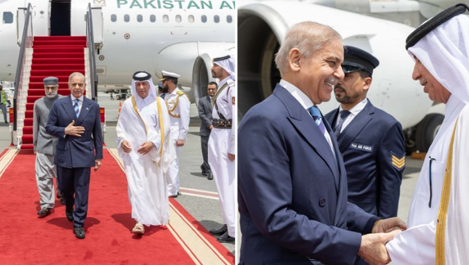 PM Shehbaz arrives in Doha to discuss regional peace efforts with Qatri leadership