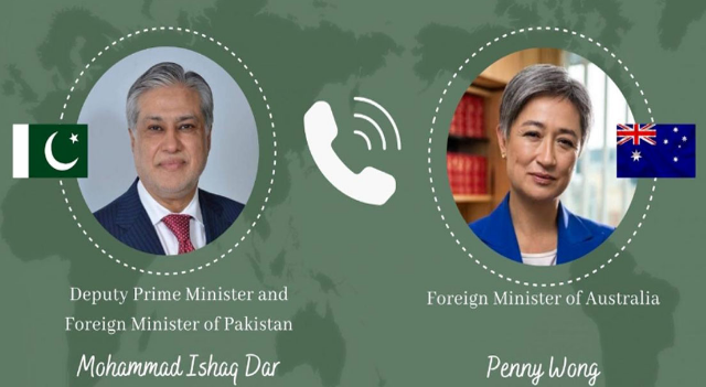 In phone call with DPM Dar, Australian FM appreciates Pakistan's role in facilitating US-Iran talks 