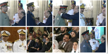 President Zardari confers military awards on officers, soldiers in recognition of national service