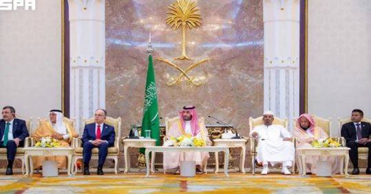 Saudi Crown Prince hosts annual reception at Mina Palace, foreign leaders attend