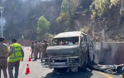 At least 10 killed, several injured after passenger van catches fire on Murree Expressway