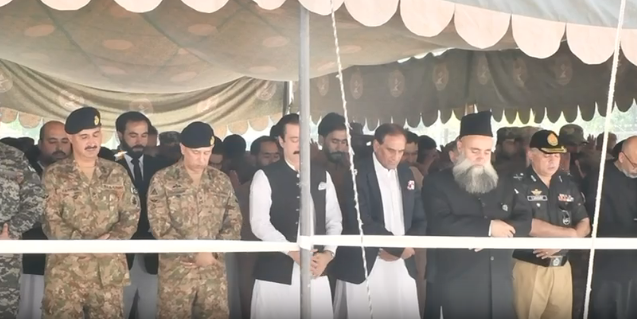 Muzaffarabad: Funeral prayers offered for armed forces personnel martyred in Mi-17 Helicopter crash