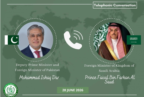 In phone call with Saudi FM, DPM Dar offers condolence over helicopter crash, discusses regional situation