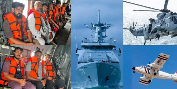 Pakistan Navy successfully rescues 20 crew members from sinking cargo dhow
