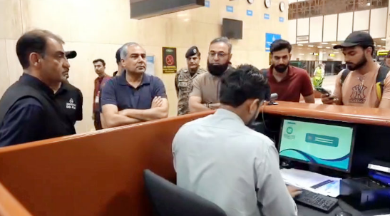 Interior Minister Naqvi visits Karachi's Jinnah International Airport, passport office at Awami Markaz