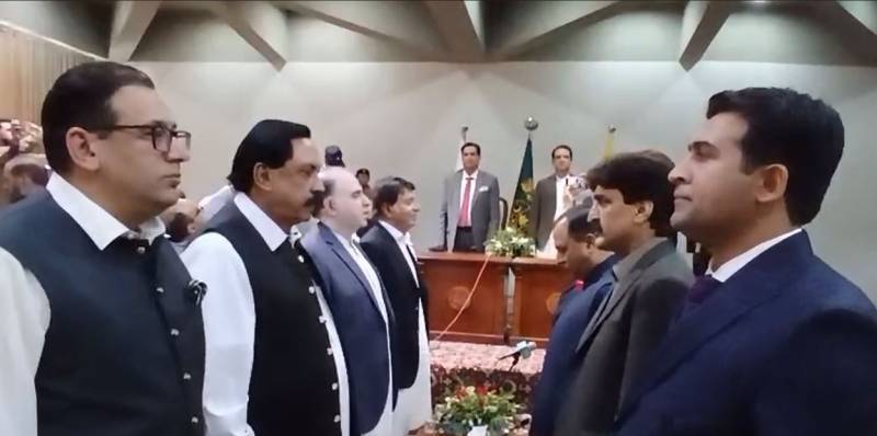 Eight-member AJK cabinet takes oath, PM unveils 100-day roadmap