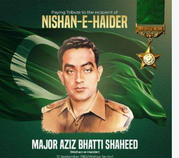 Major Raja Aziz Bhatti remembered on 61st martyrdom anniversary 