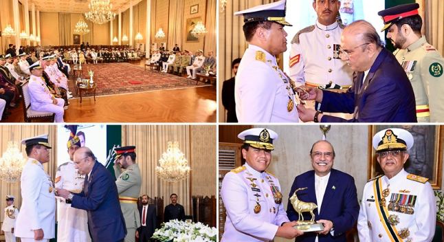 President Zardari confers Nishan-e-Imtiaz (Military) upon Chief of Indonesian Navy